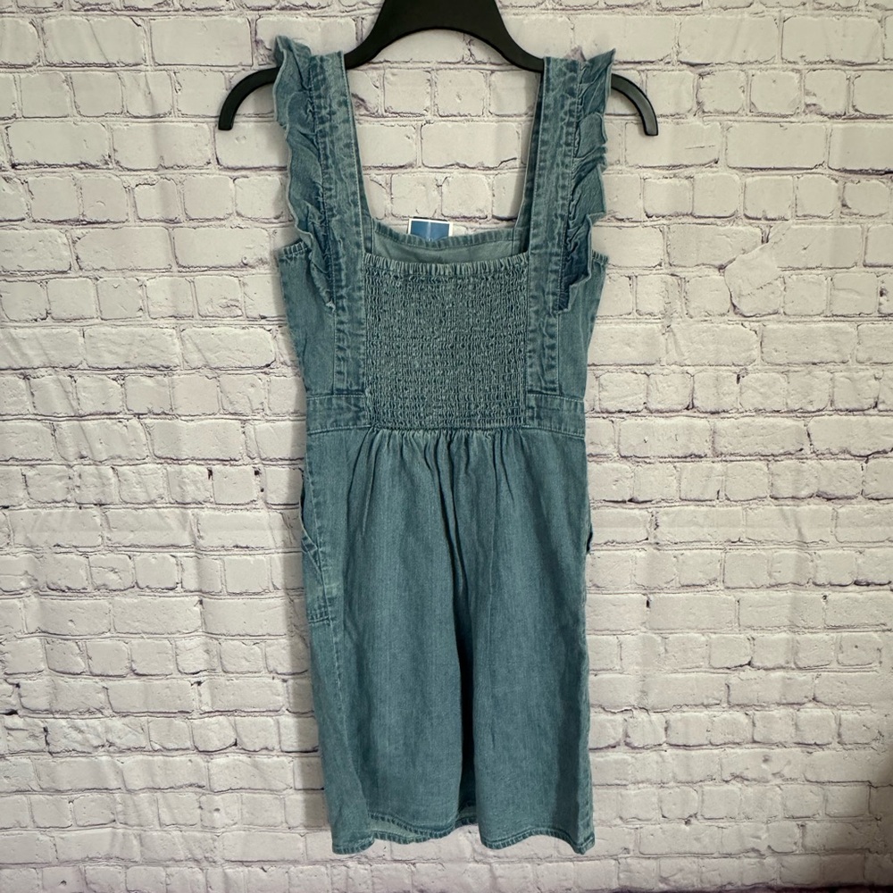 Denim Ruffle Strap Dress - Picture 7 of 8